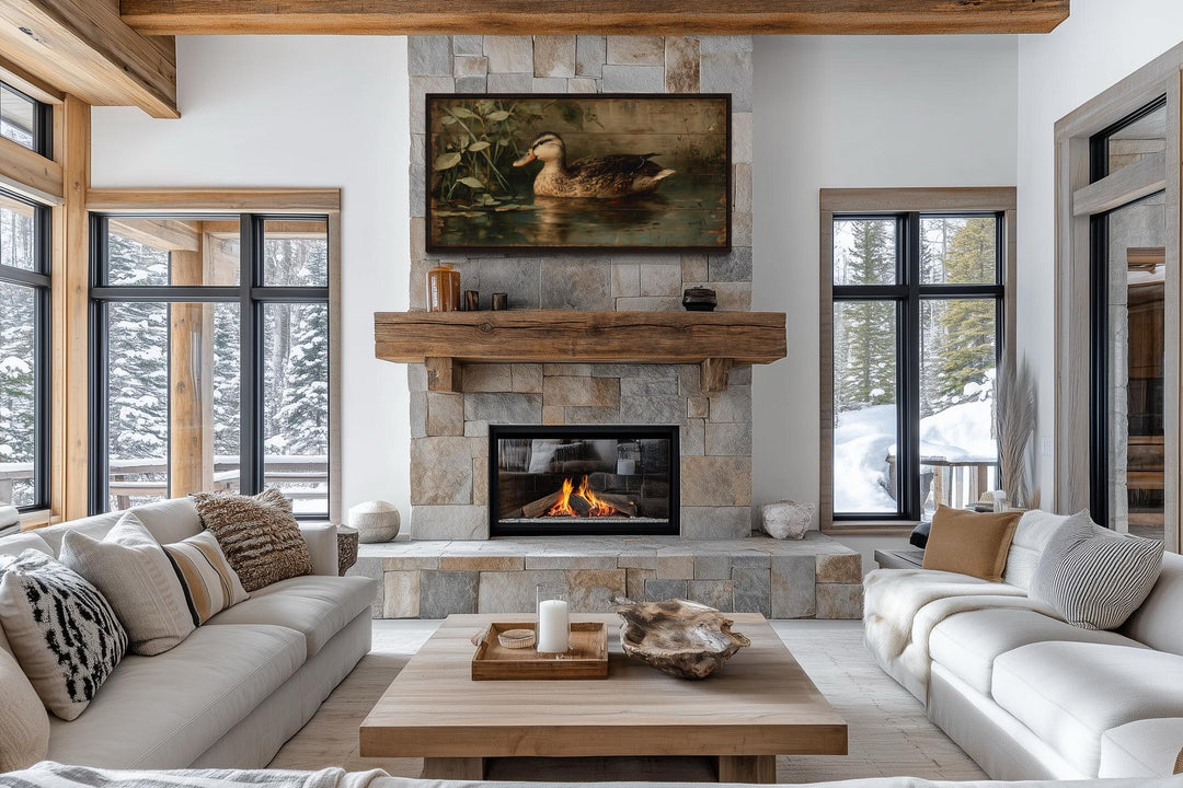 Rustic Duck Wall Art – Vintage Waterfowl Painting | Farmhouse Lodge Decor