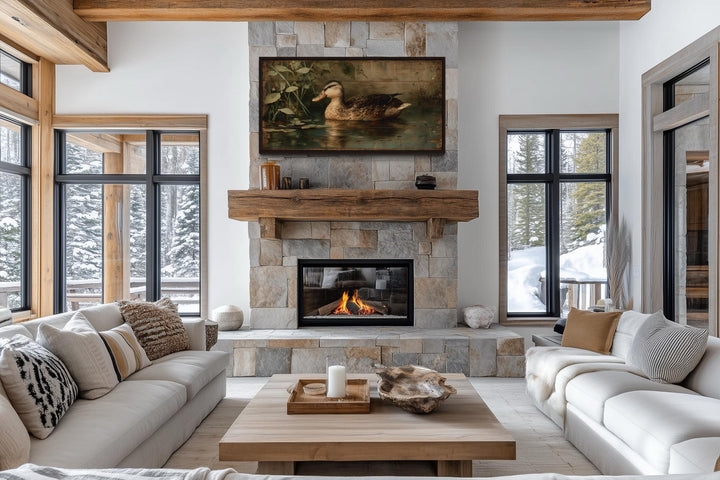 Rustic Duck Wall Art – Vintage Waterfowl Painting | Farmhouse Lodge Decor