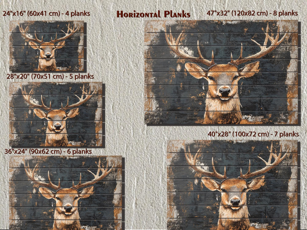 Rustic Elk with Black Background Distressed Wood Wall Art
