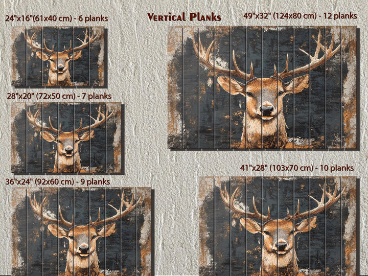 Rustic Elk with Black Background Distressed Wood Wall Art