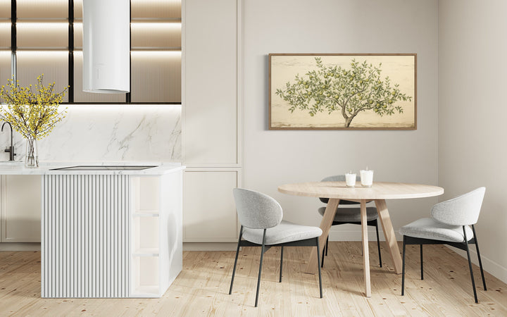 Rustic Farmhouse Wall Art – Apple Tree Canvas Kitchen Decor With Cozy Orchard Style