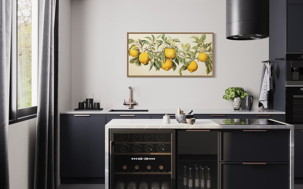 Rustic Lemon Tree Art – Farmhouse Wall Art | Kitchen Fruit Painting Canvas