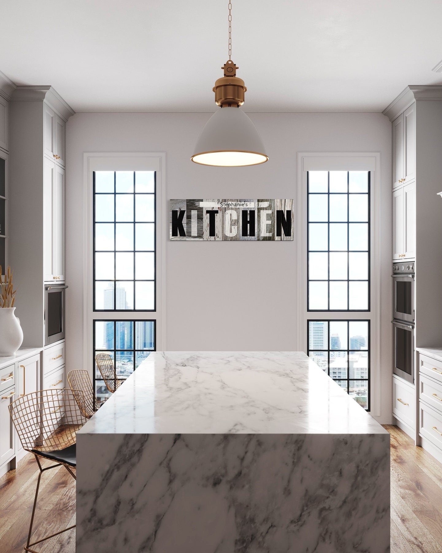 Rustic Kitchen Light Up Sign Green