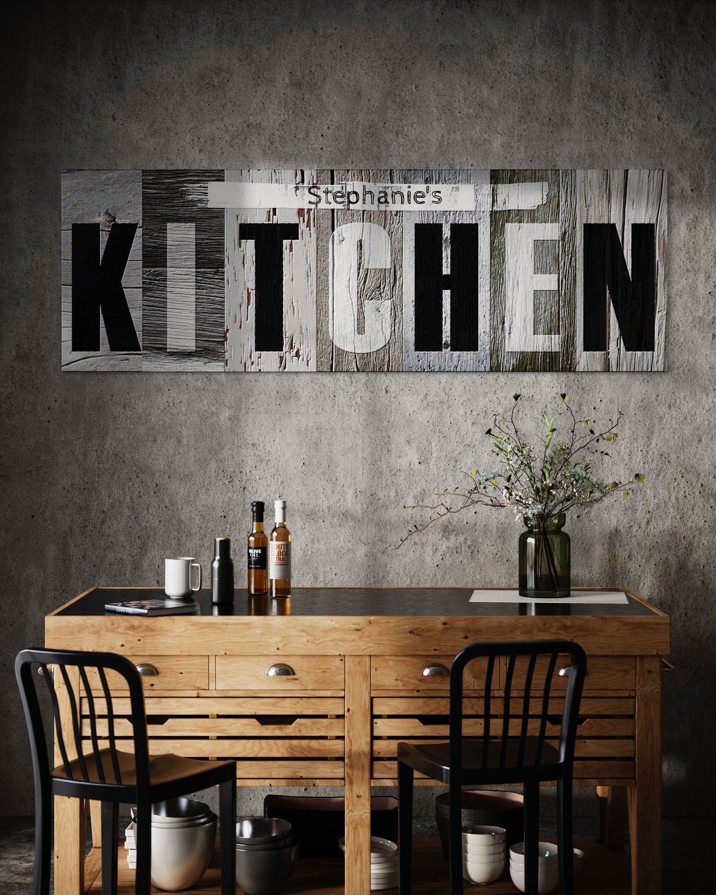 Western Kitchen Sign Design Green