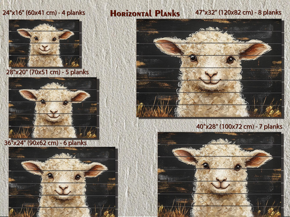 Rustic Sheep Distressed Wood Wall Art | Farmhouse Decor
