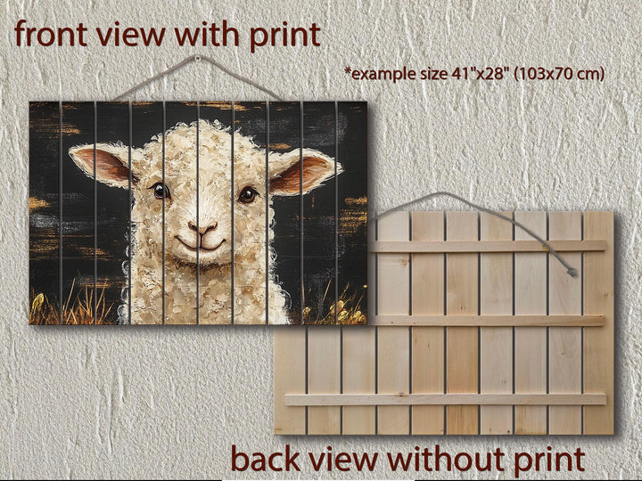 Rustic Sheep Distressed Wood Wall Art | Farmhouse Decor