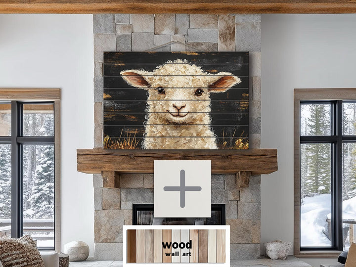 Rustic Sheep Distressed Wood Wall Art | Farmhouse Decor
