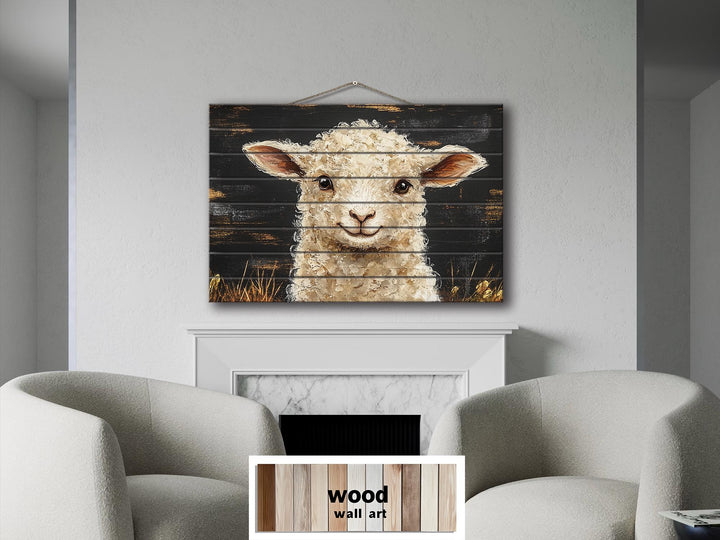 Rustic Sheep Distressed Wood Wall Art | Farmhouse Decor