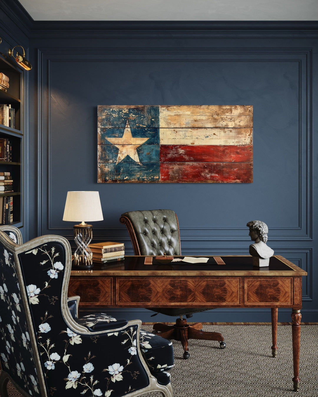 Texas Rustic Decor Rustic Texas flag canvas wall art with distressed red, white, and blue ...