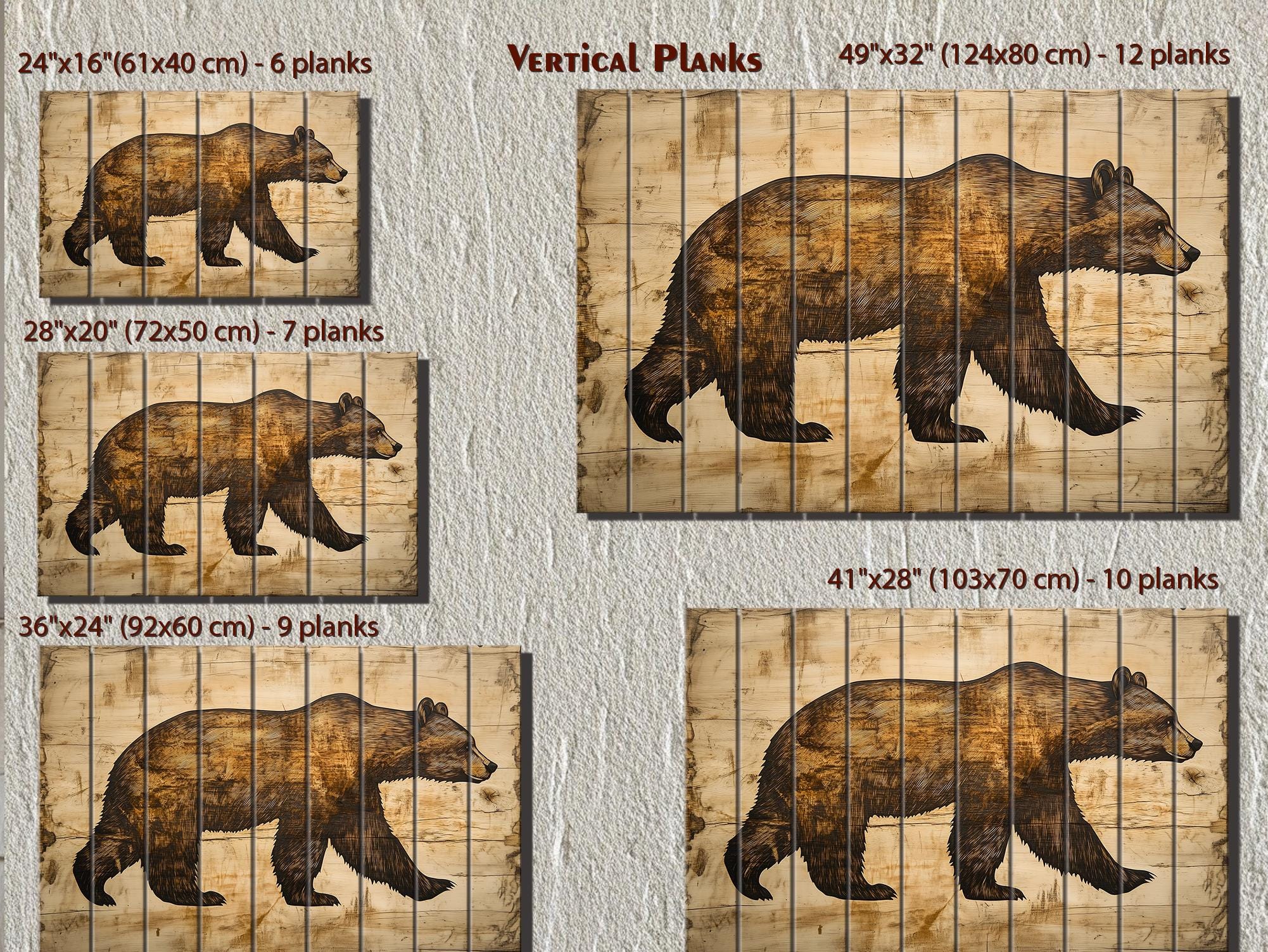 Rustic Walking Bear Wood Wall Decor | Cabin & Lodge Art – Wall