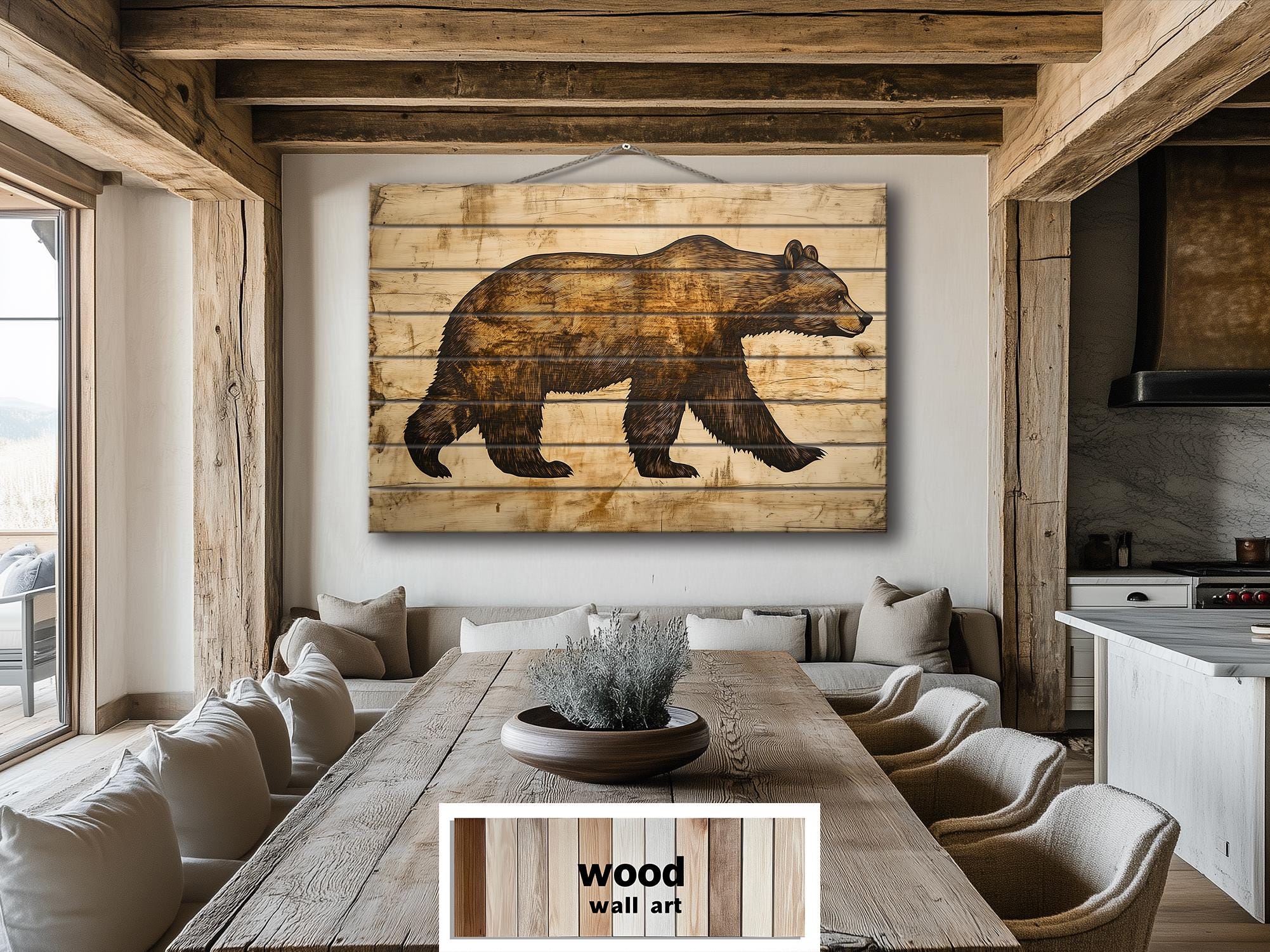 Rustic Walking Bear Wood Wall Decor | Cabin & Lodge Art – Wall