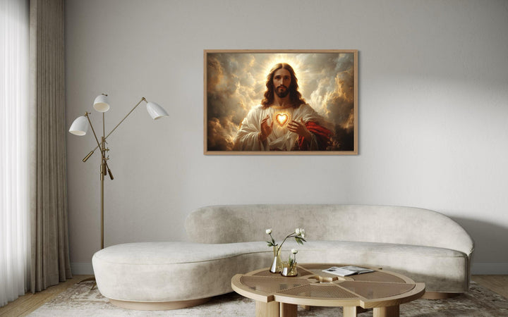 Sacred Heart of Jesus Art - Traditional Christian Canvas Print for Prayer Room