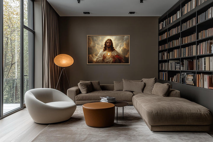 Sacred Heart of Jesus Art - Traditional Christian Canvas Print for Prayer Room