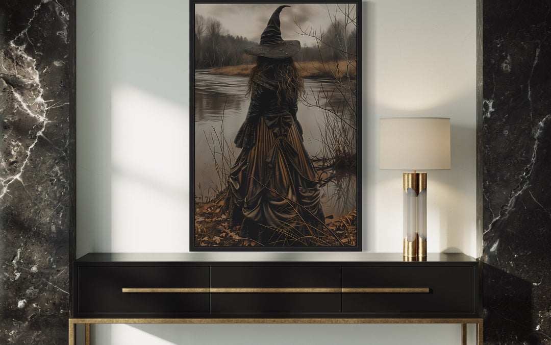 Salem Witch At The Lake Halloween Wall Art