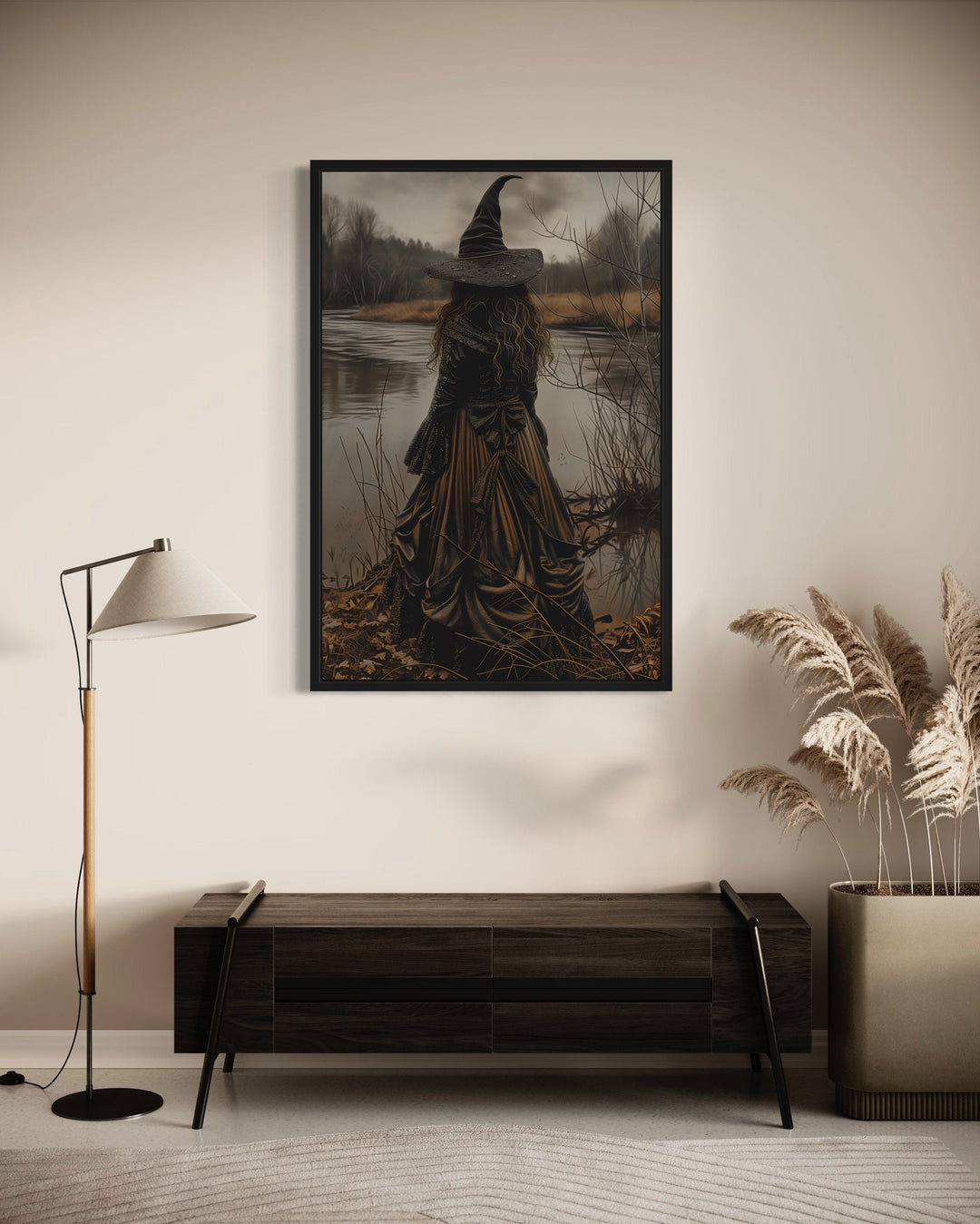 Salem Witch At The Lake Halloween Wall Art