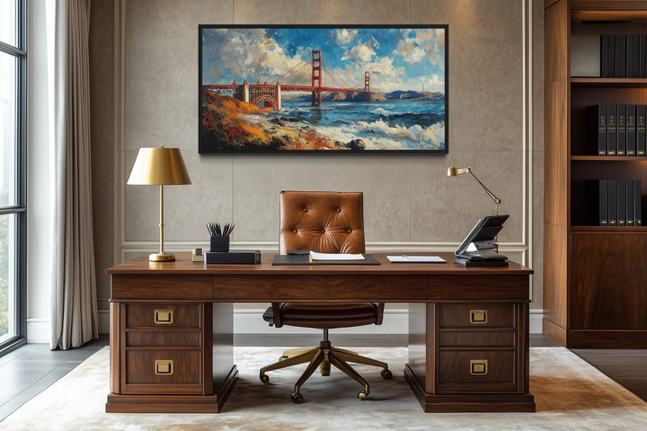 San Francisco Golden Gate Bridge Oil Painting Framed Wall Art