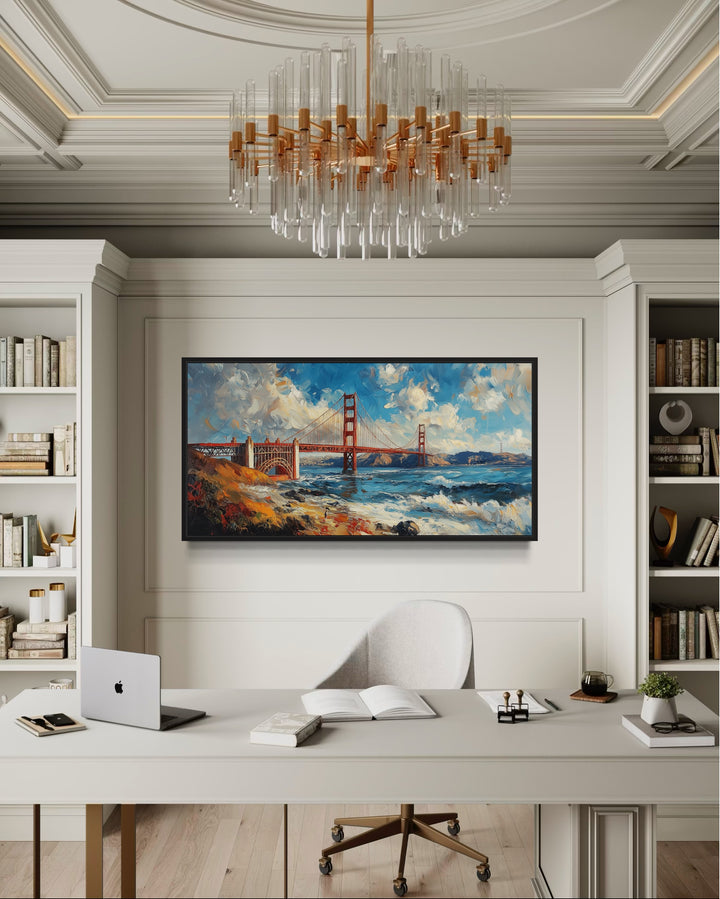 San Francisco Golden Gate Bridge Oil Painting Framed Wall Art