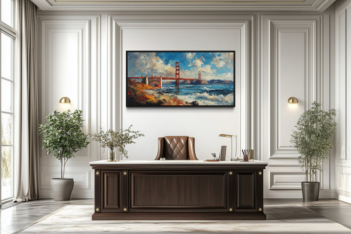 San Francisco Golden Gate Bridge Oil Painting Framed Wall Art