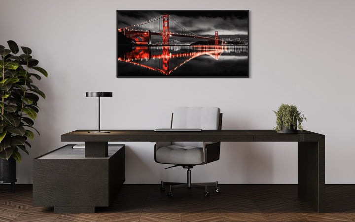 San Francisco Golden Gate Bridge Photography Style Framed Wall Art