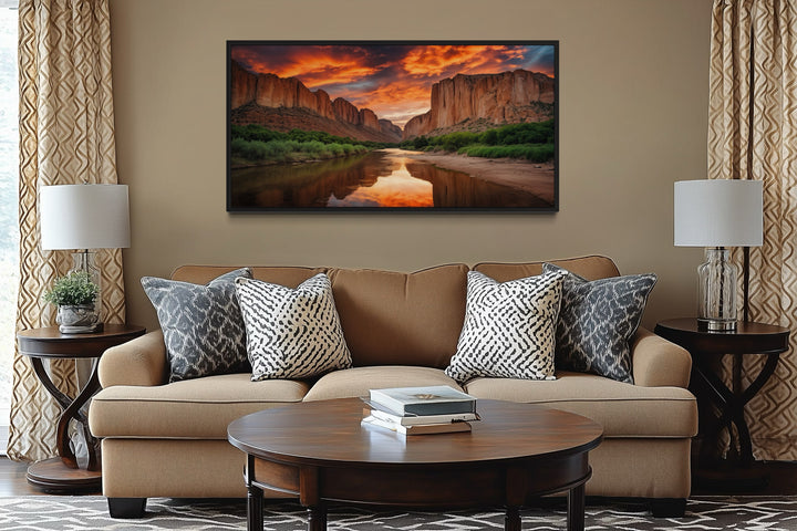 Santa Elena Canyon Big Bend National Park Sunset Canvas Wall Art