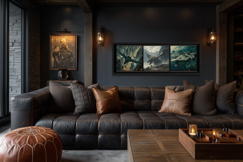 Sci Fi Futuristic Movies Collage Framed Canvas Wall Art For Home Cinema