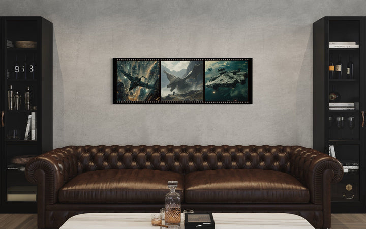 Sci Fi Futuristic Movies Collage Framed Canvas Wall Art For Home Cinema