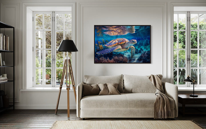 Sea Turtle Framed Canvas Wall Art