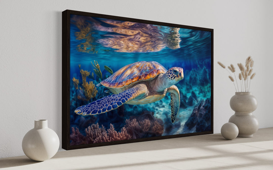 Sea Turtle Framed Canvas Wall Art