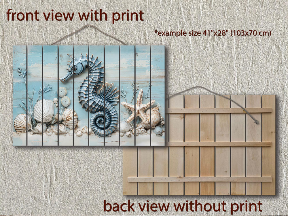 Seahorse Distressed Wood Wall Art For Coastal Decor