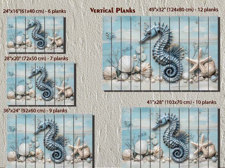 Seahorse Distressed Wood Wall Art For Coastal Decor