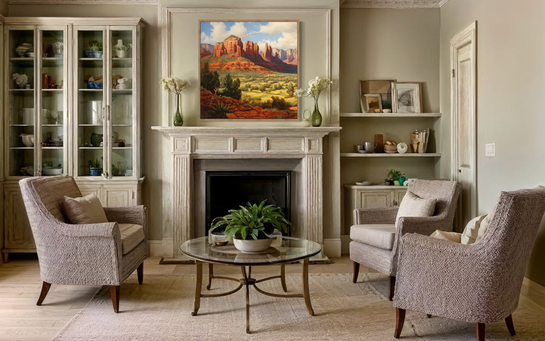 Sedona Arizona Desert Landscape Framed Canvas Wall Art