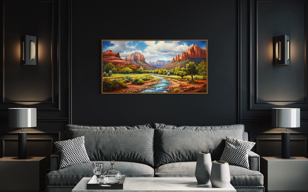 Sedona Arizona Red Rock State Park Southwestern Framed Canvas Wall Art