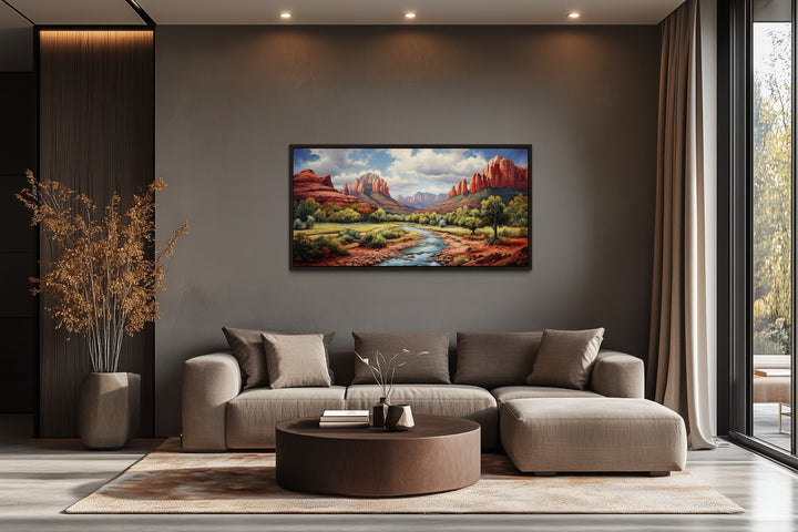 Sedona Arizona Red Rock State Park Southwestern Framed Canvas Wall Art