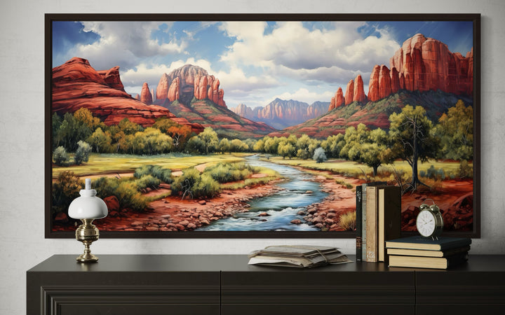 Sedona Arizona Red Rock State Park Southwestern Framed Canvas Wall Art