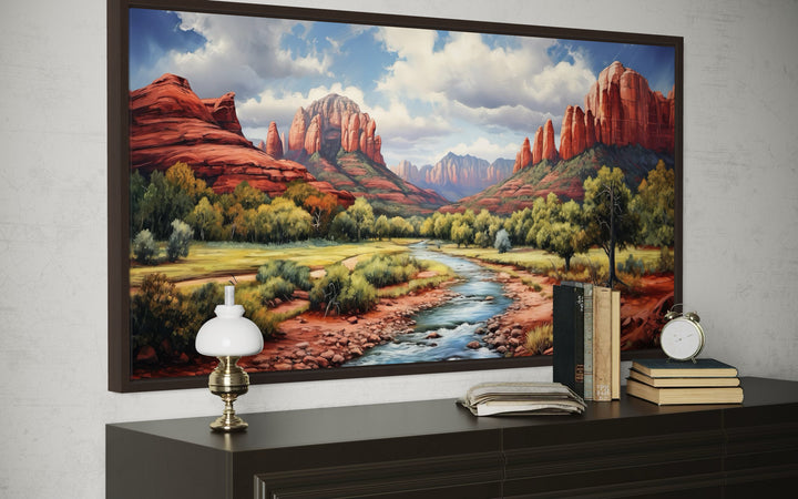 Sedona Arizona Red Rock State Park Southwestern Framed Canvas Wall Art