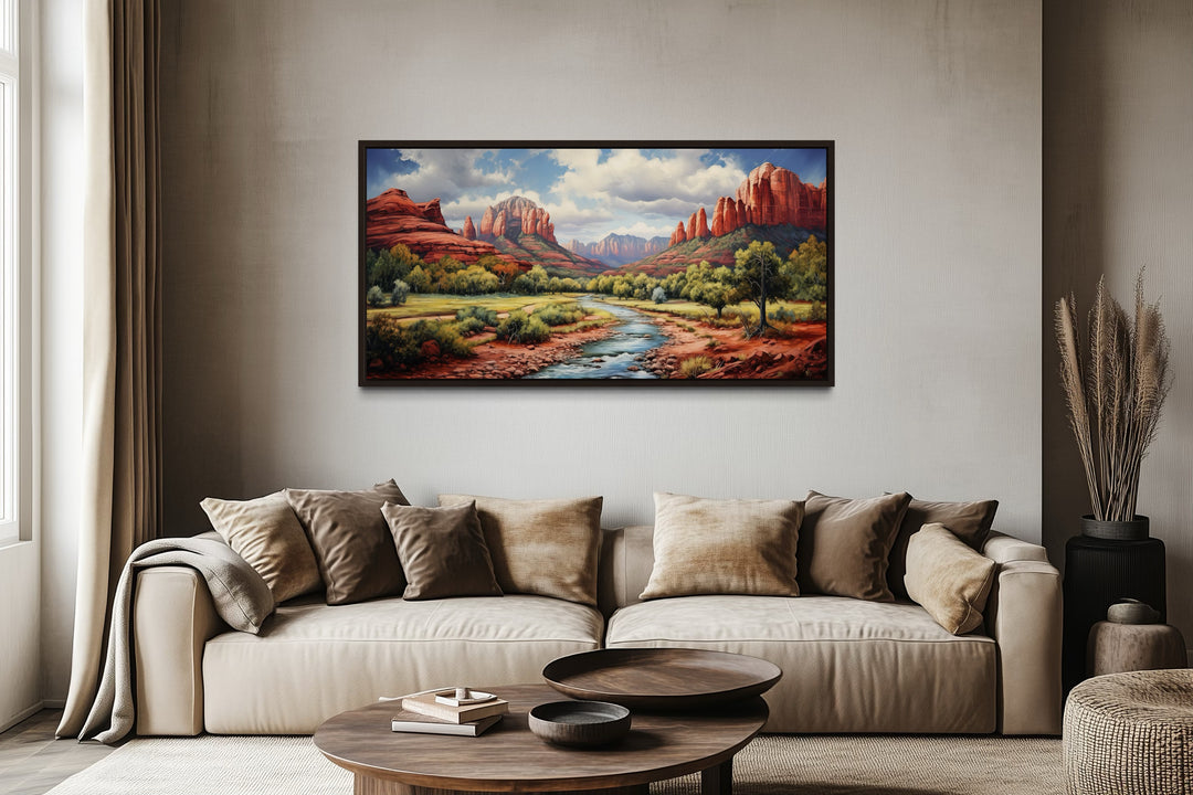 Sedona Arizona Red Rock State Park Southwestern Framed Canvas Wall Art