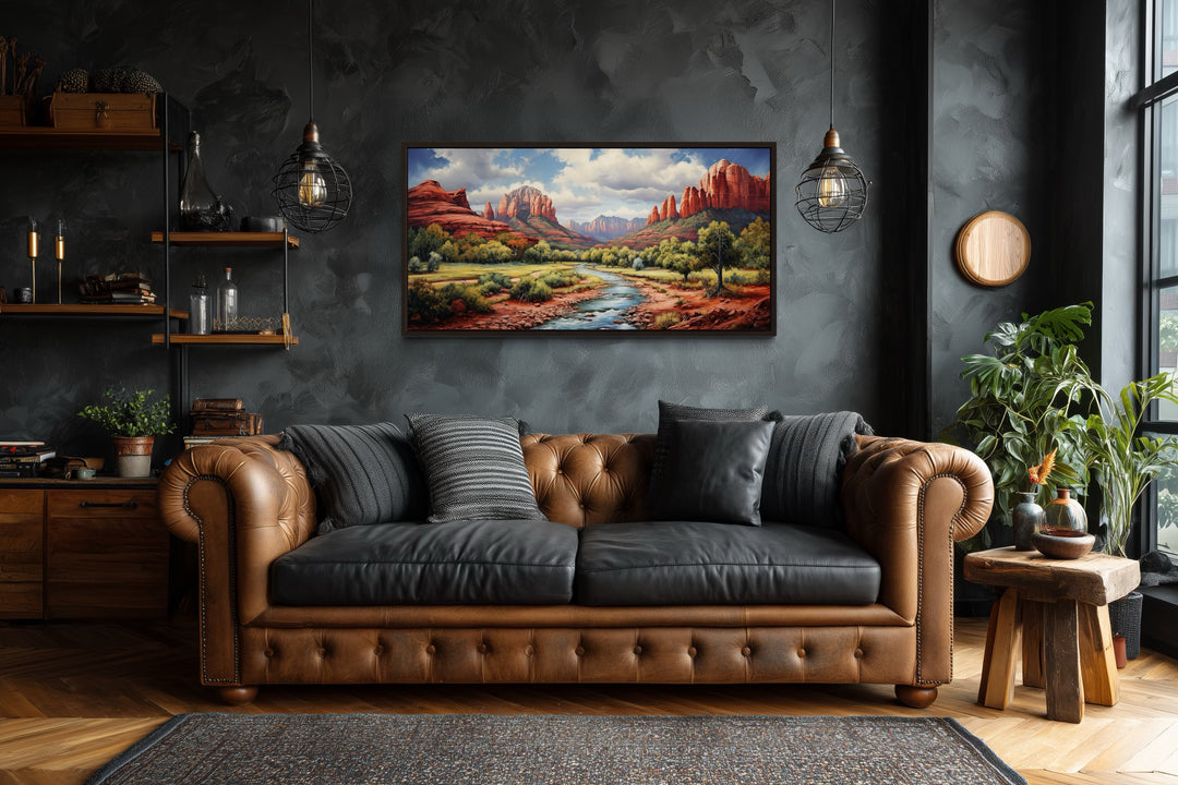 Sedona Arizona Red Rock State Park Southwestern Framed Canvas Wall Art