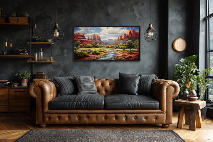 Sedona Arizona Red Rock State Park Southwestern Framed Canvas Wall Art