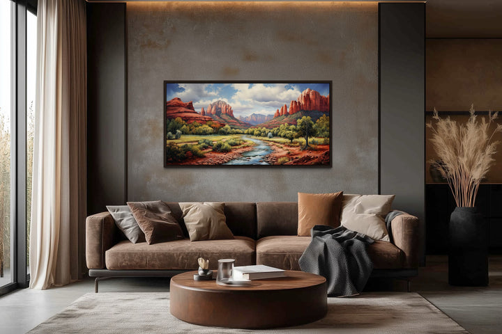 Sedona Arizona Red Rock State Park Southwestern Framed Canvas Wall Art