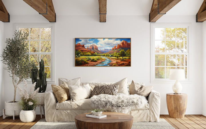 Sedona Arizona Red Rock State Park Southwestern Framed Canvas Wall Art