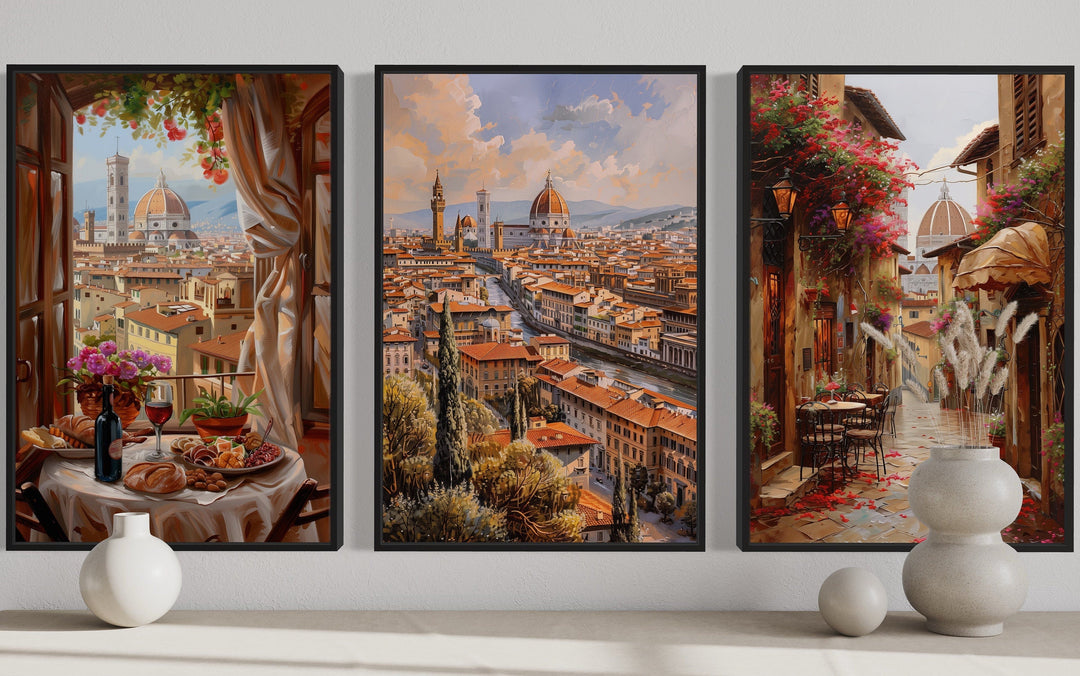 Set Of Three Florence Wall Art, Italy Travel Posters