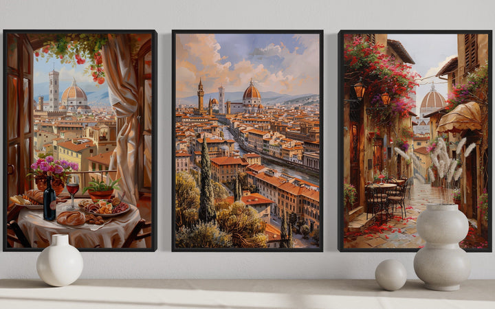 Set Of Three Florence Wall Art, Italy Travel Posters