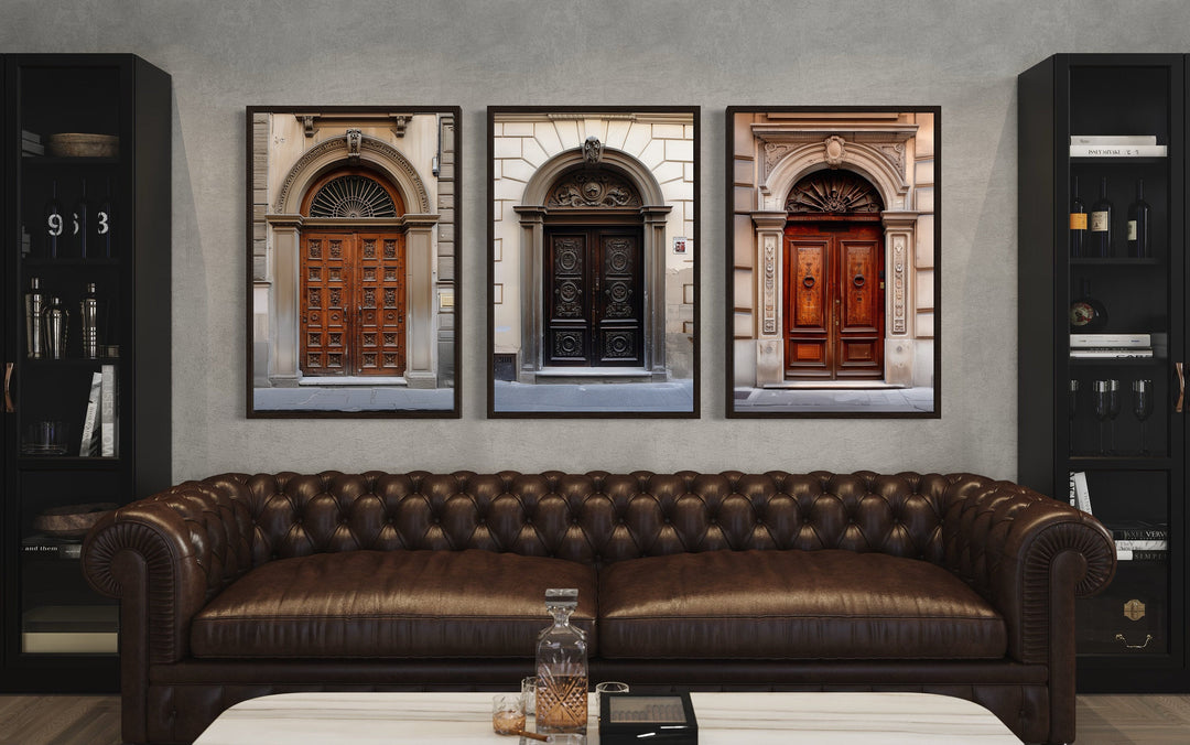 Set of 3 Florence Doors Painting Architecture Italy Wall Art