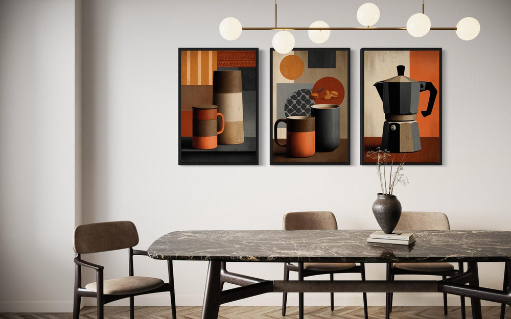 Set of 3 Mid Century Modern Coffee Prints Wall Art
