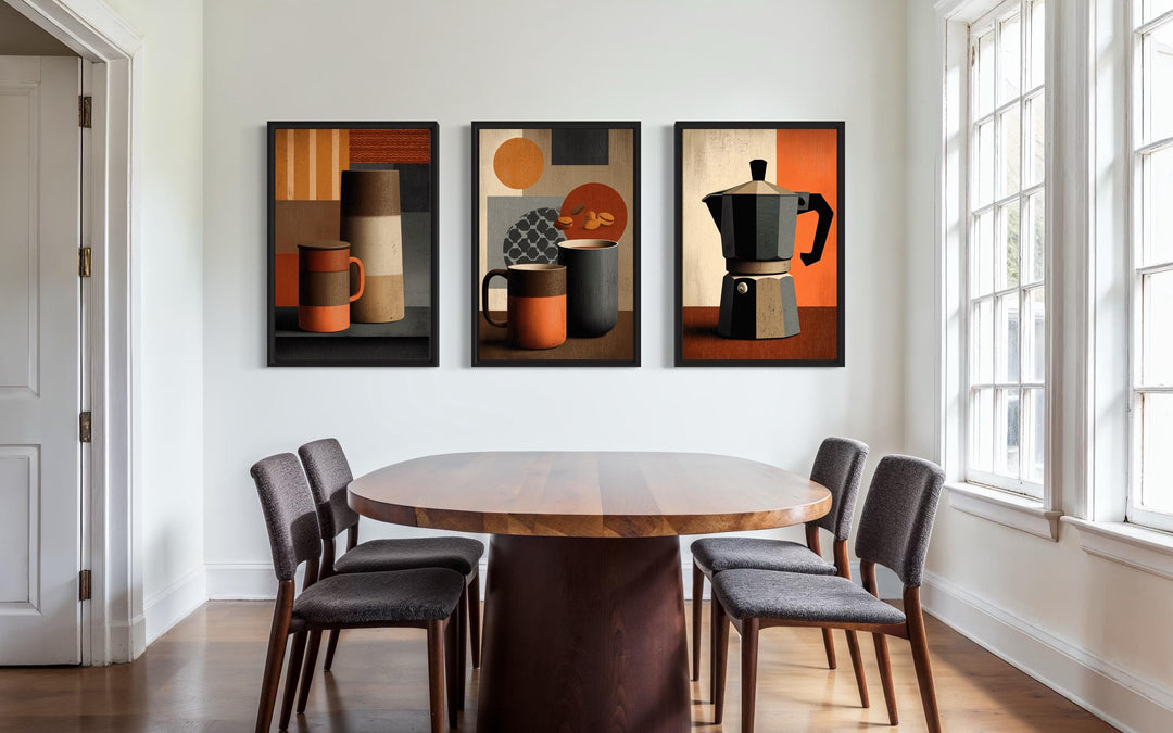 Set of 3 Mid Century Modern Coffee Prints Wall Art