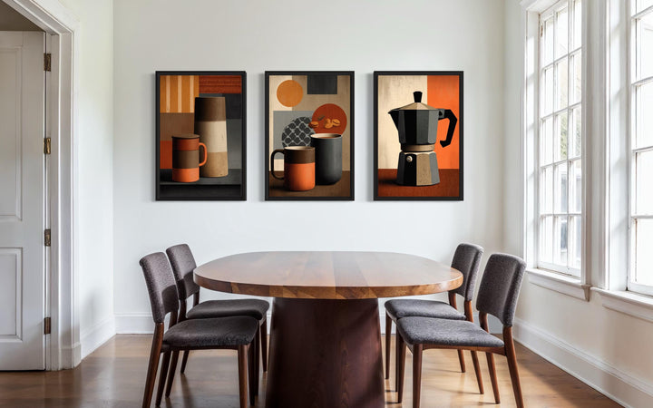 Set of 3 Mid Century Modern Coffee Prints Wall Art