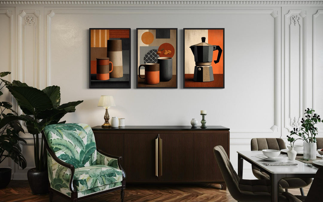 Set of 3 Mid Century Modern Coffee Prints Wall Art