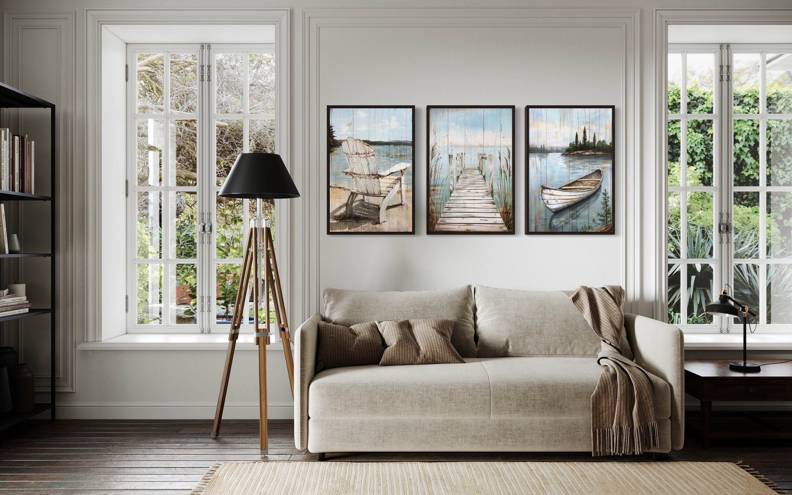 Set-of-3-Rustic-Lake-House-