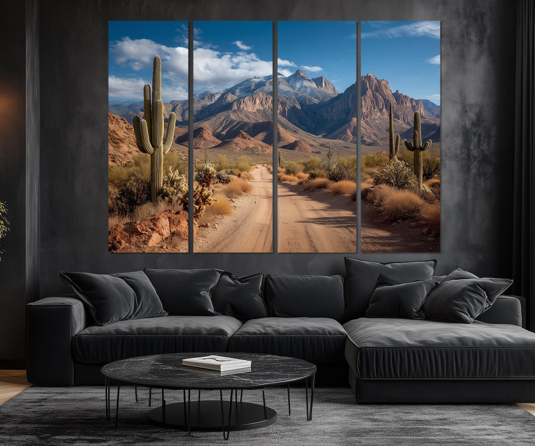 Set of 5 Multi Panel Southwestern Desert Landscape Wall Art