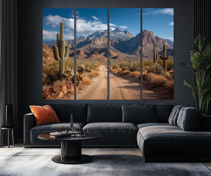 Set of 5 Multi Panel Southwestern Desert Landscape Wall Art